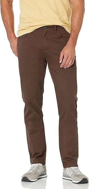 Men's Athletic Fit Chinos, Work Pants, 5-Pocket, Cotton Stretch